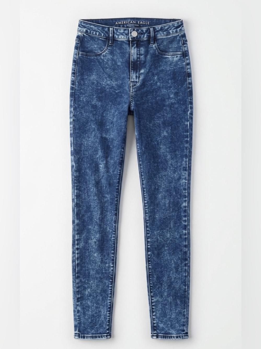 American Eagle Sky High Jeggings Dark Acid Wash High Waisted Skinny Jeans 8